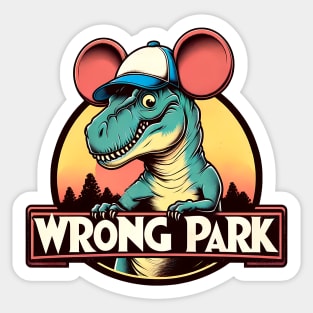 Dino-Mouse Theme Park Mashup Long T-Shirt – Whimsical Prehistoric Fun Top Sticker